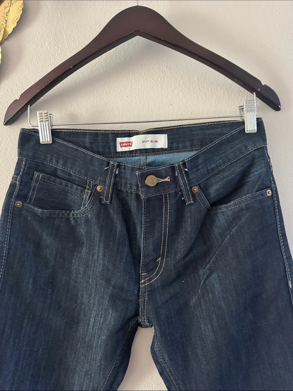 Levi's Men’s Slim Straight Dark Blue Jeans